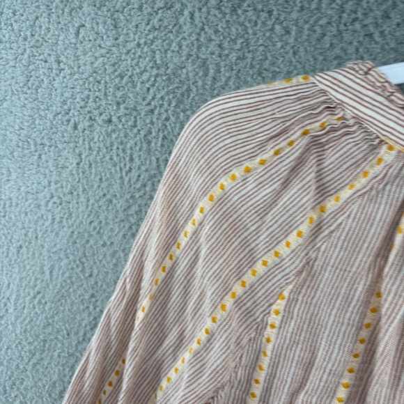 Lucky Brand Boho Striped Embroidered Peasant Blouse | Size Small - Picture 10 of 12